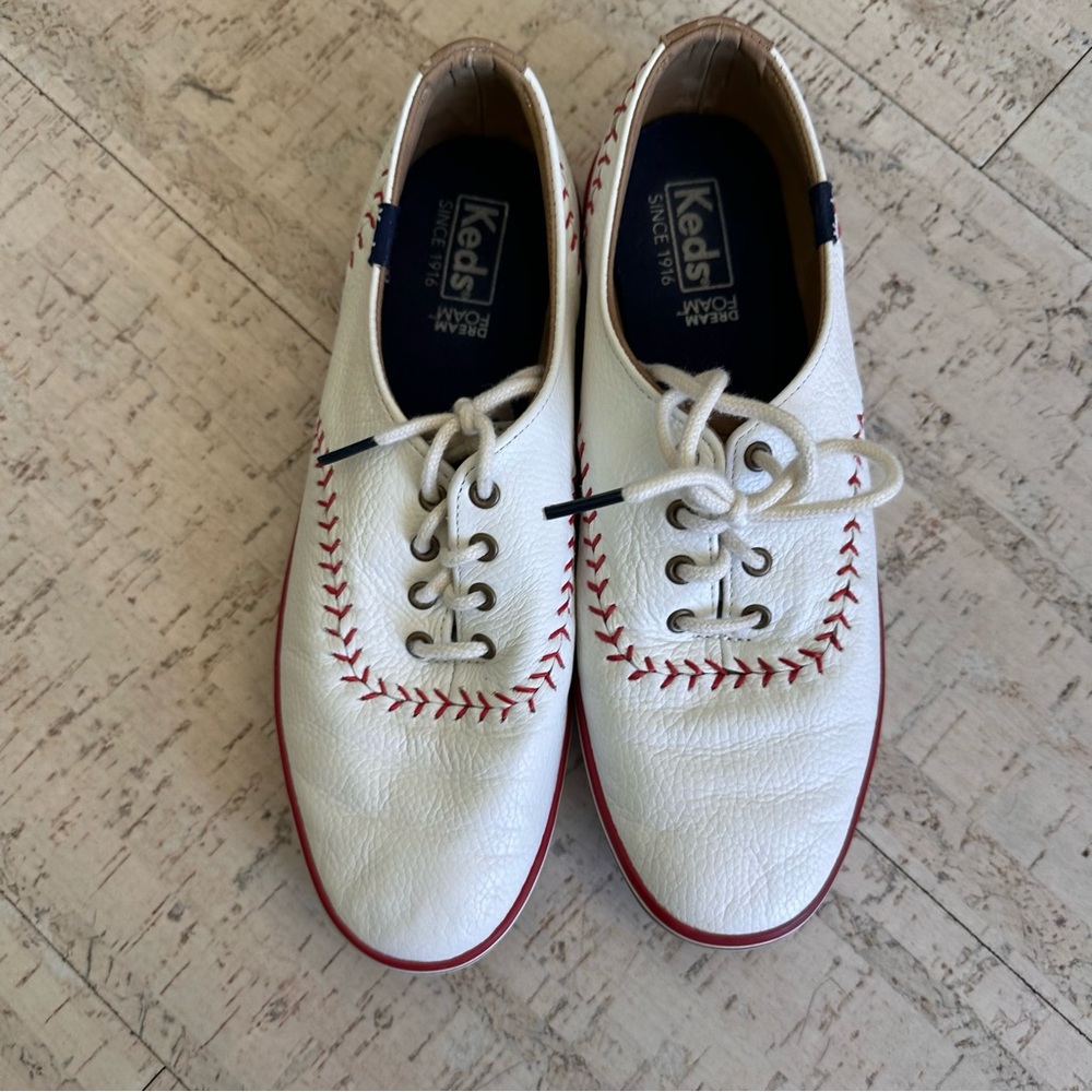 Keds pennant leather sneakers. Baseball sneakers.